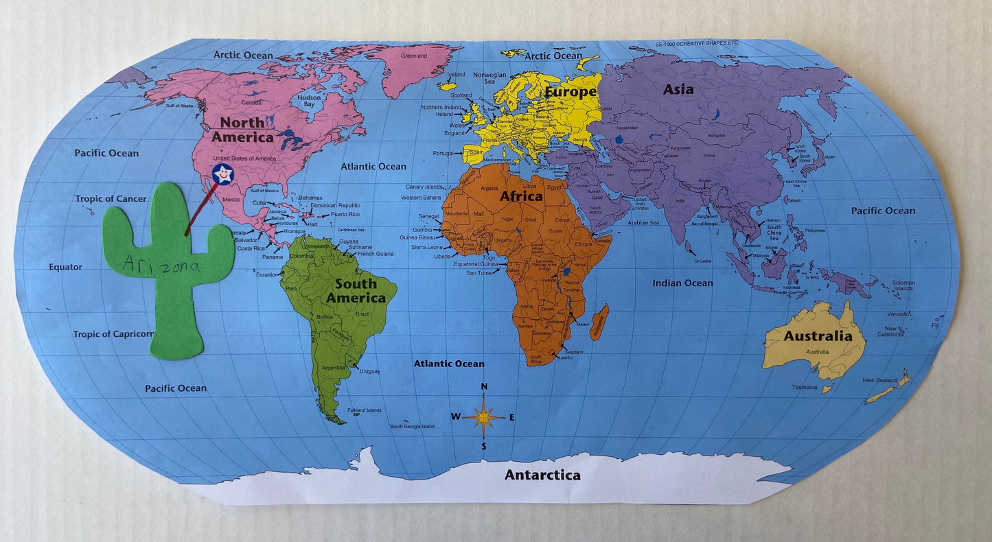 SHAPES ETC. World Practice Map Combo Pack- 8” x 16”