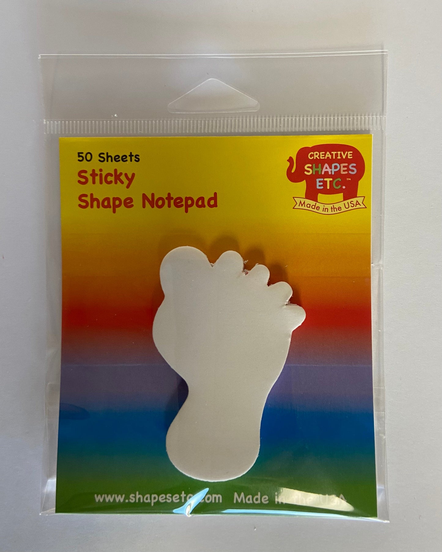 SHAPES ETC. Sticky Shape Notepad - Foot
