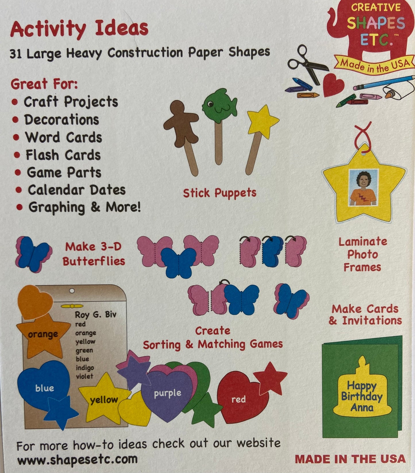 SHAPES ETC. Star Large Single-Color Creative Cut-Outs- 5.5"