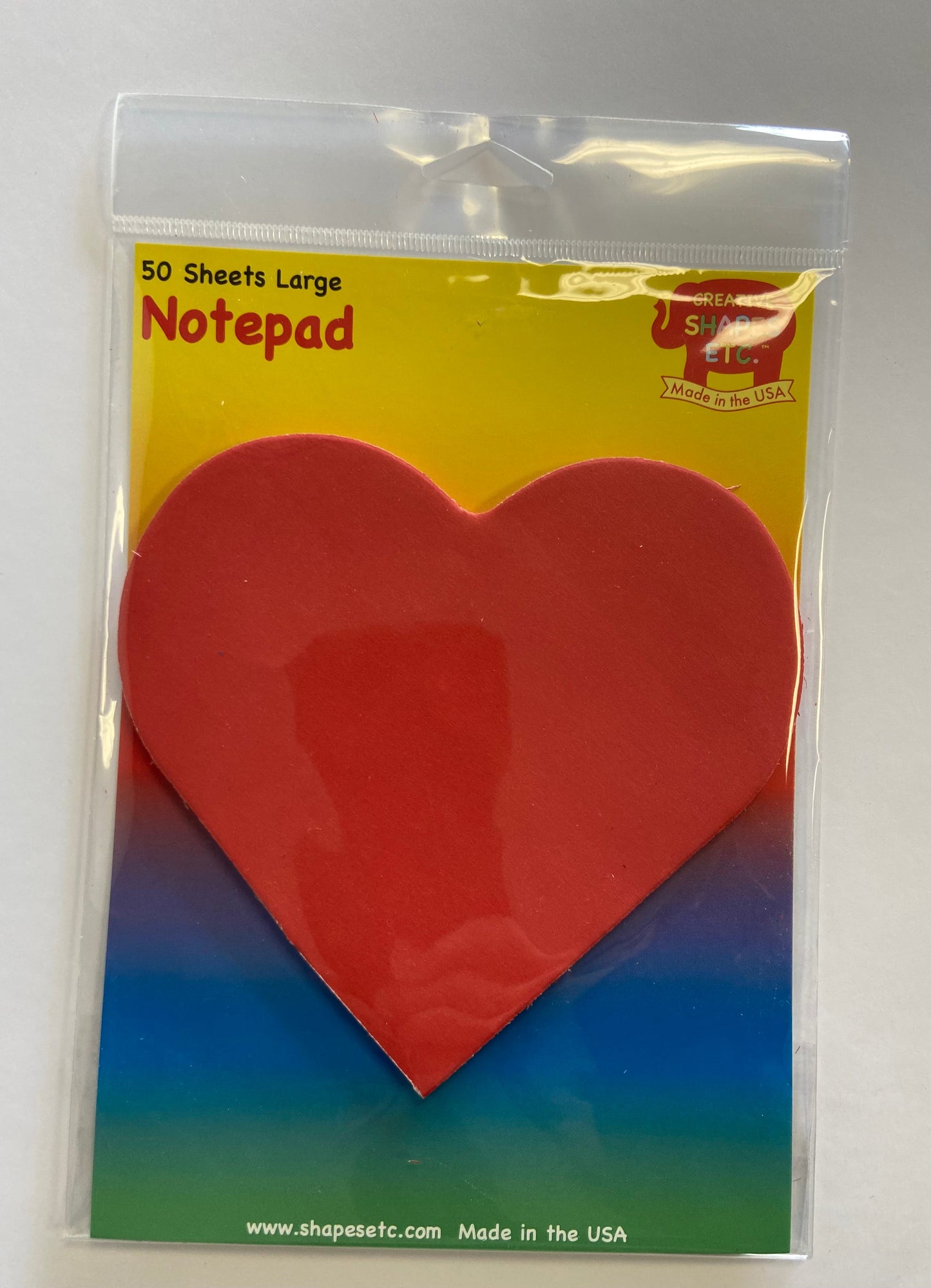 SHAPES ETC. Large Notepad - Heart