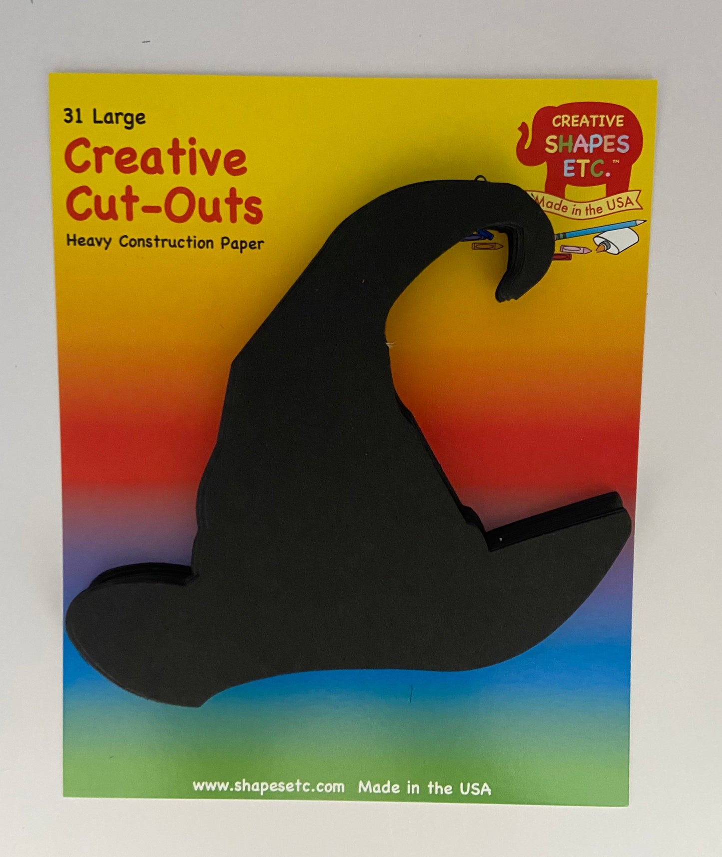 SHAPES ETC. Large Single Color Cut-Out - Witch Hat