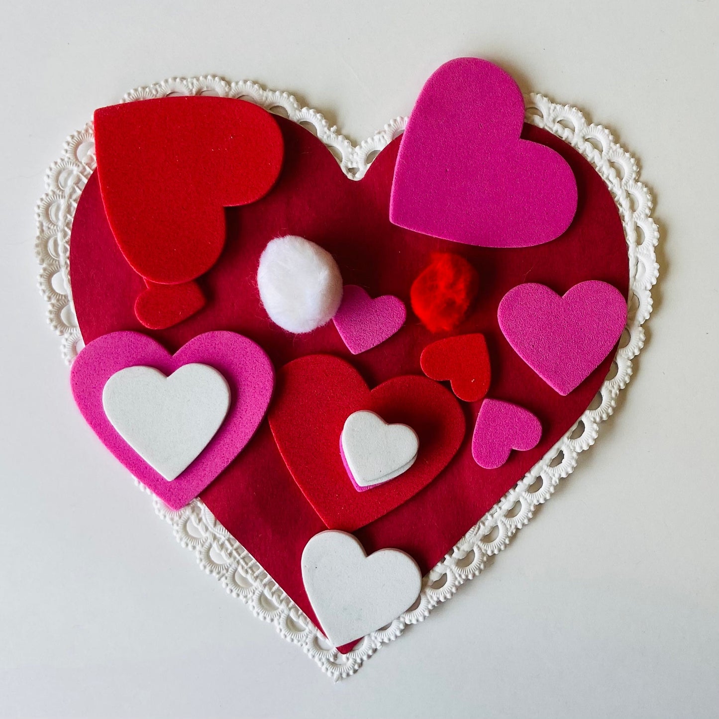 SHAPES ETC. Small Tri Color Creative Foam Cut-Outs - Heart