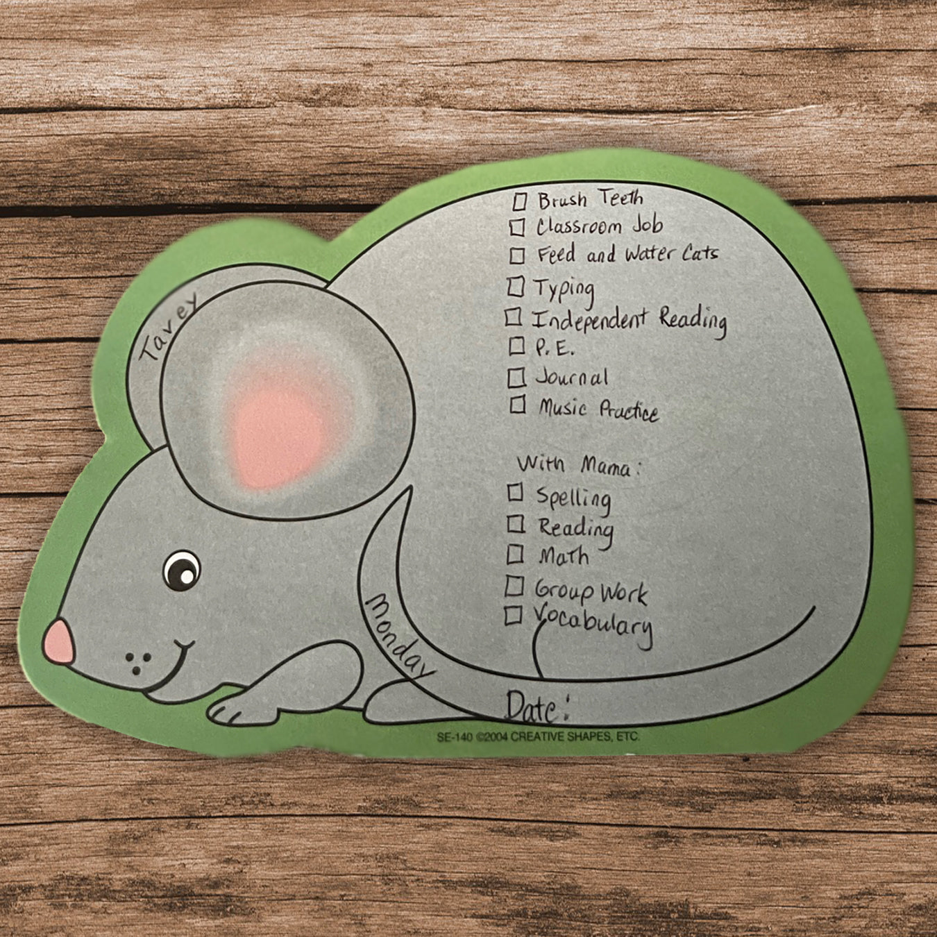 SHAPES ETC. Large Notepad - Mouse