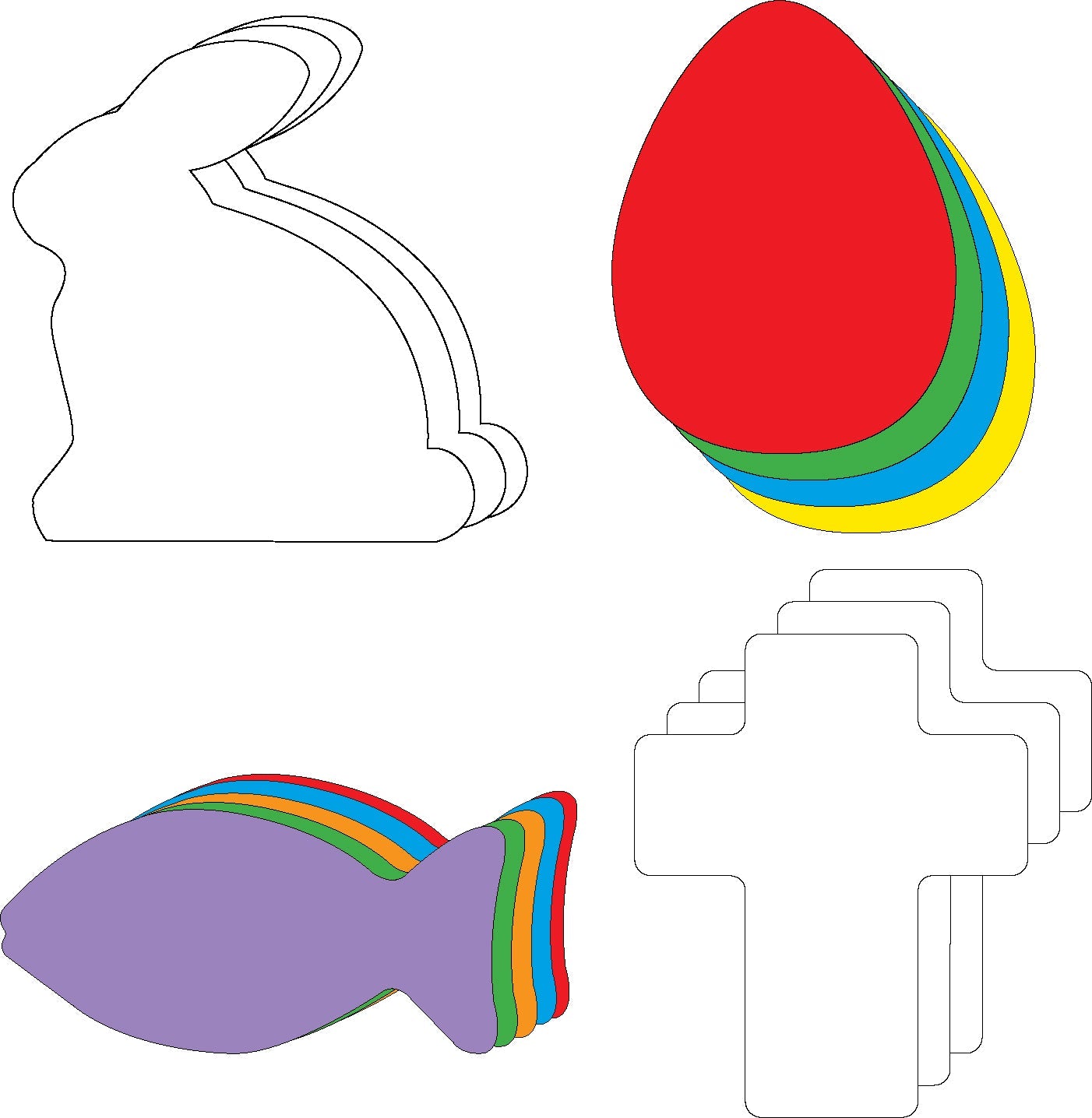 SHAPES ETC. Small Cut-Out Set - Palm Sunday