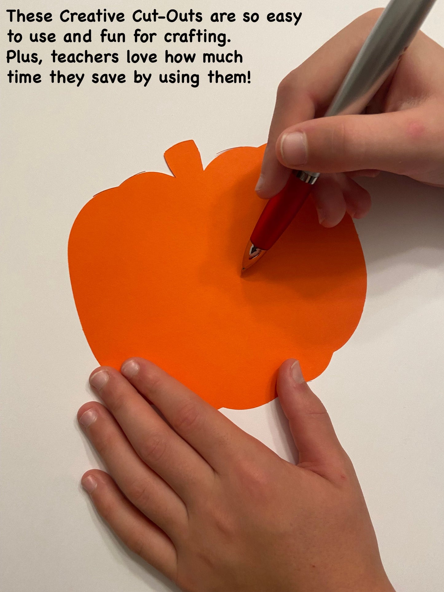 SHAPES ETC. Small Single Color Cut-Out - Orange Pumpkin