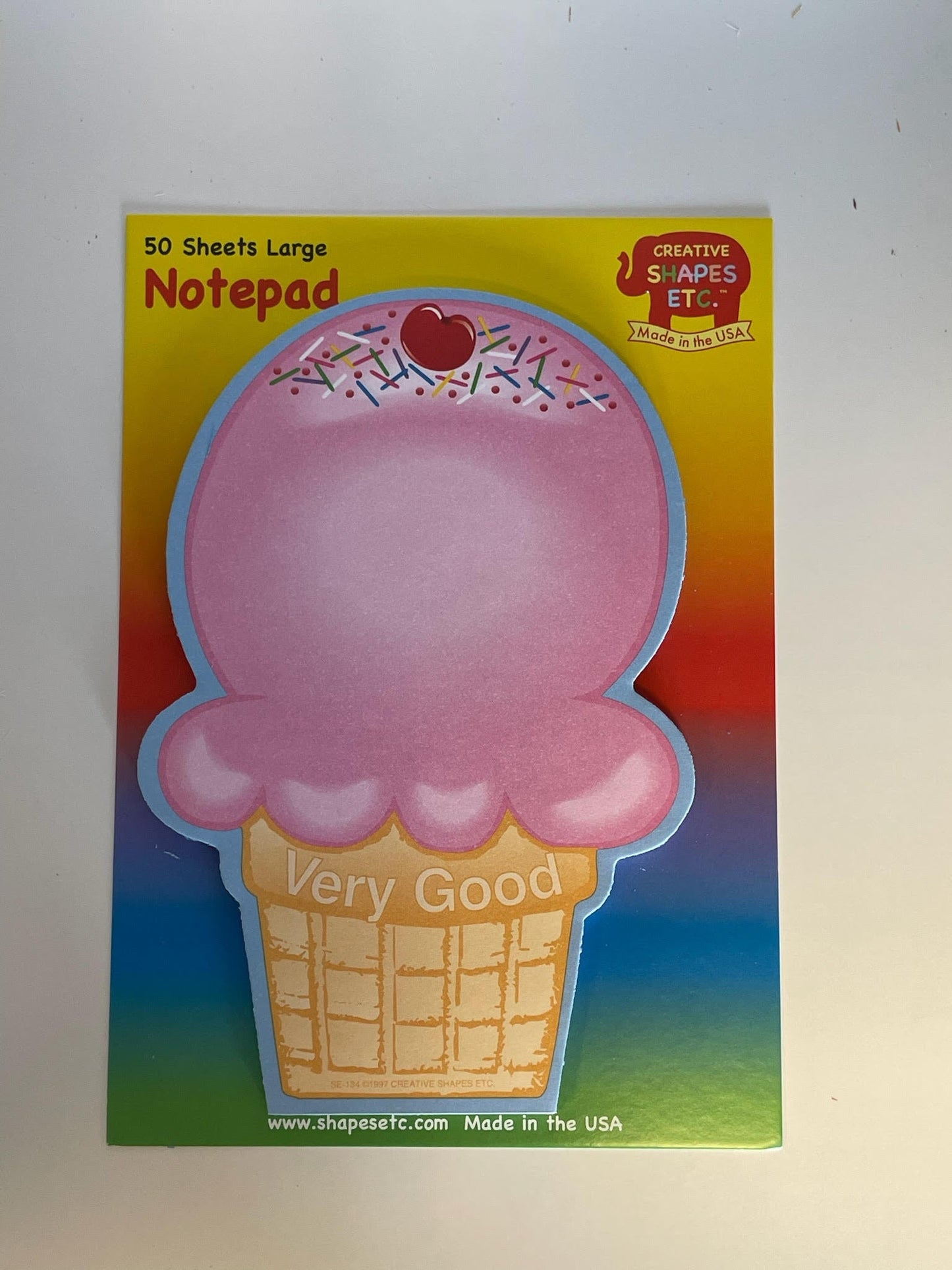 SHAPES ETC. Large Notepad - Ice Cream Cone