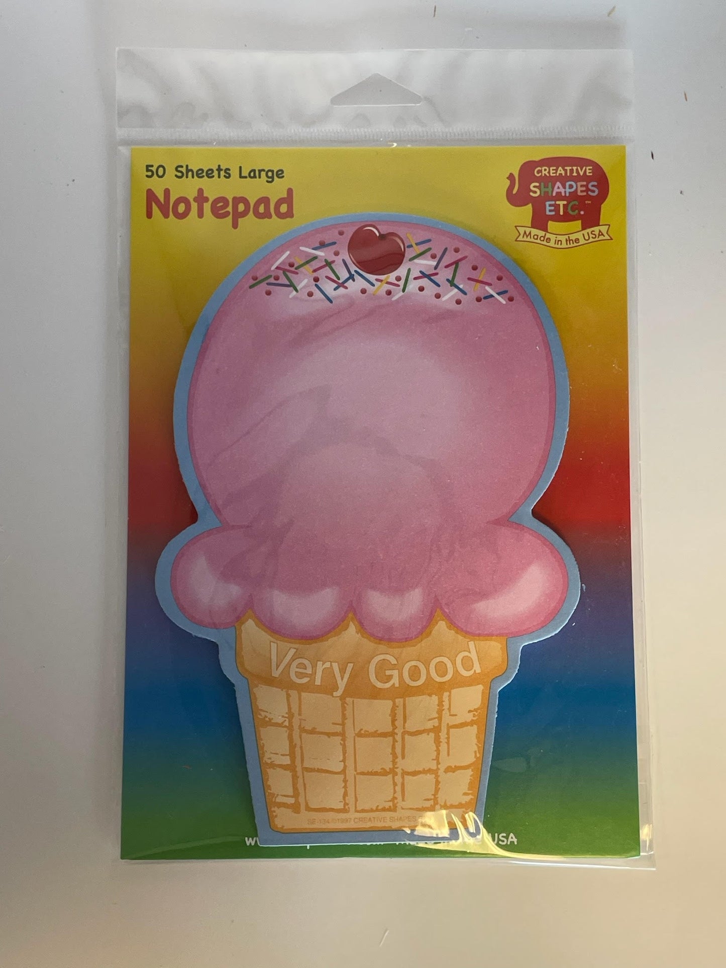 SHAPES ETC. Large Notepad - Ice Cream Cone
