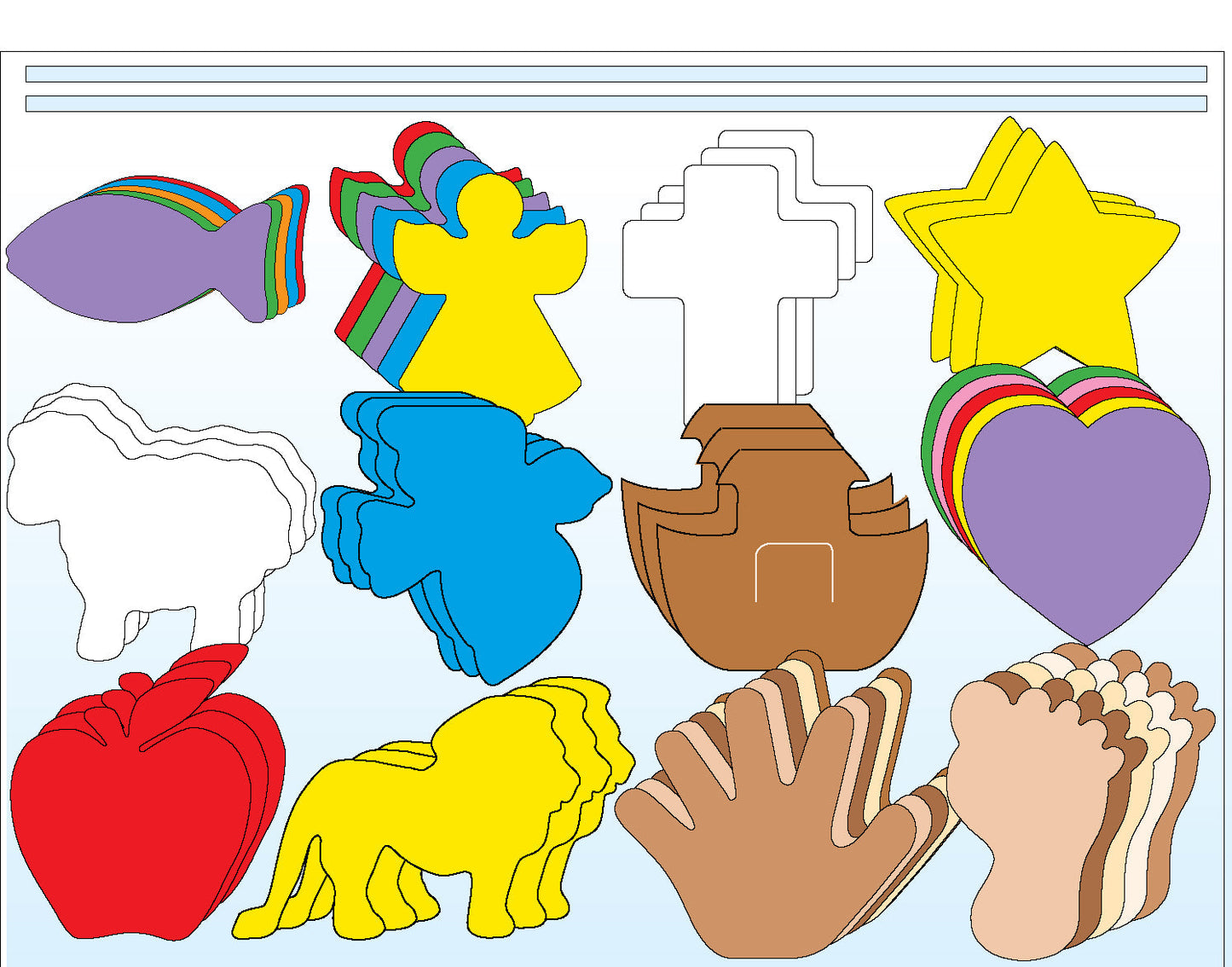 SHAPES ETC. Small Spiritual Symbols Cut-Out Collection