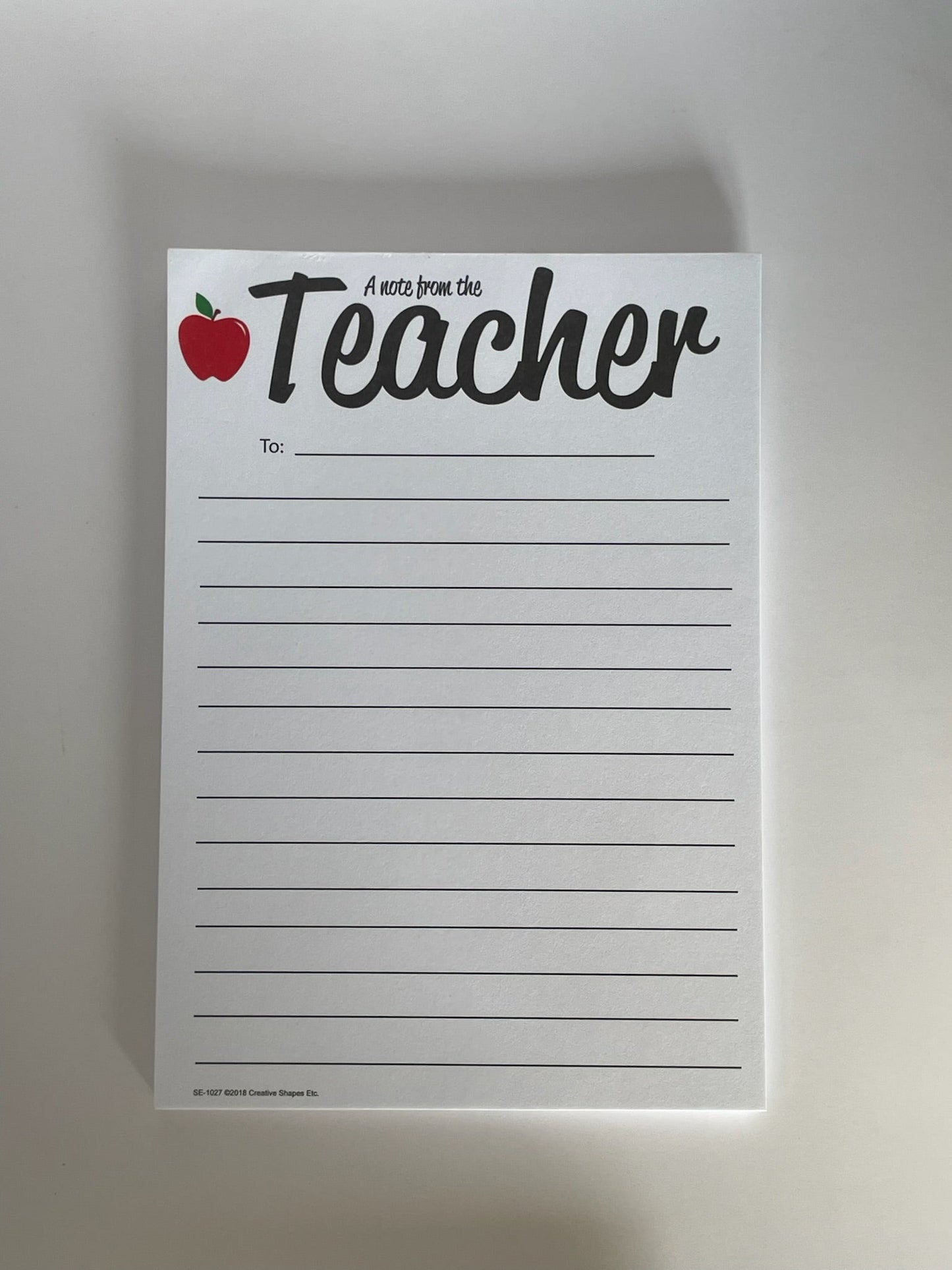 SHAPES ETC. Note From Teacher - Notes to Parents