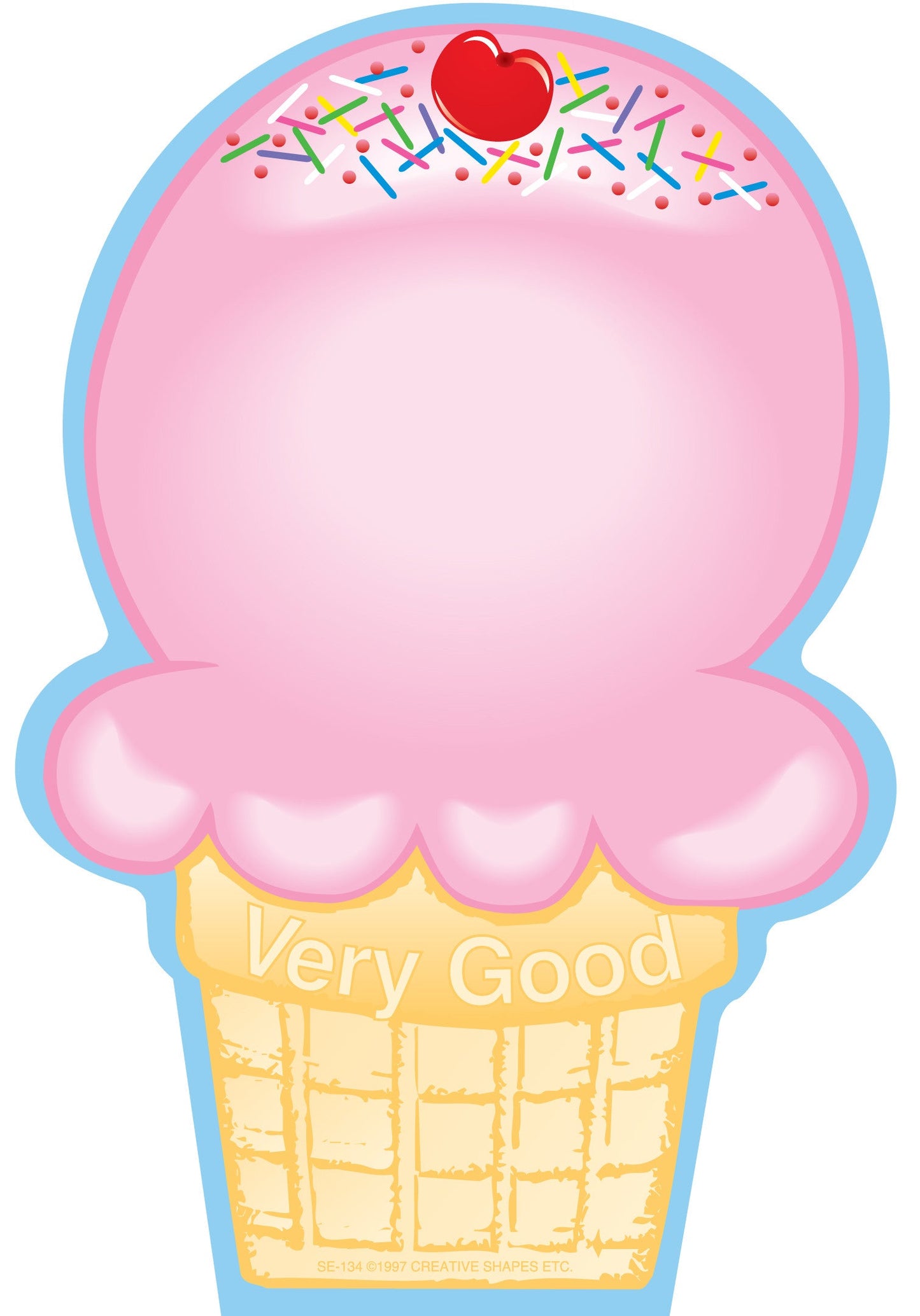 SHAPES ETC. Large Notepad - Ice Cream Cone