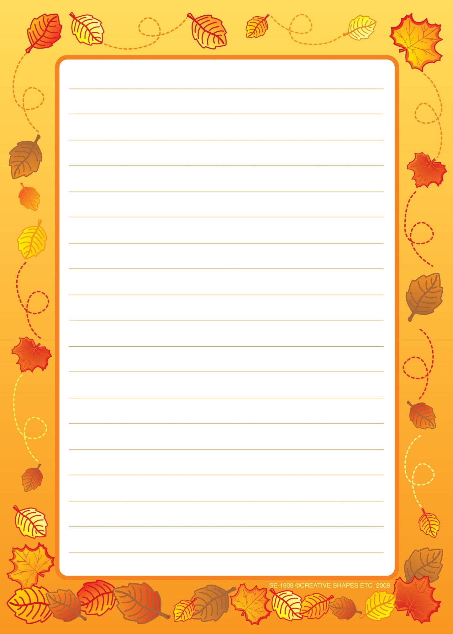 SHAPES ETC. Large Notepad - Leaves / Lined
