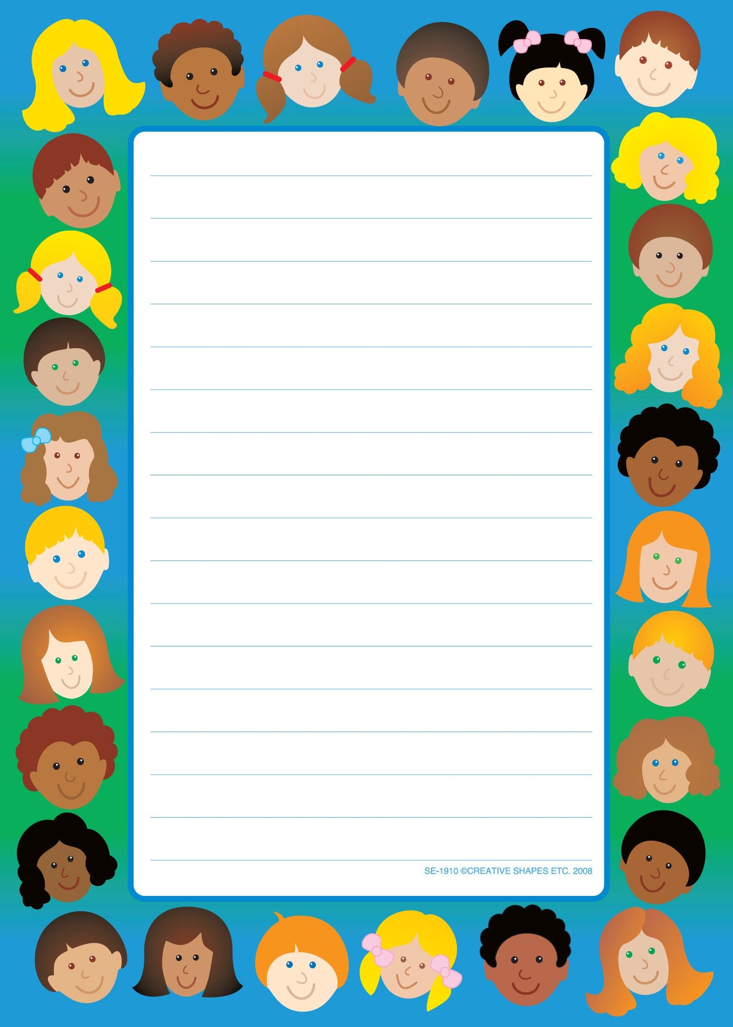 SHAPES ETC. Large Notepad - Kids/Lined