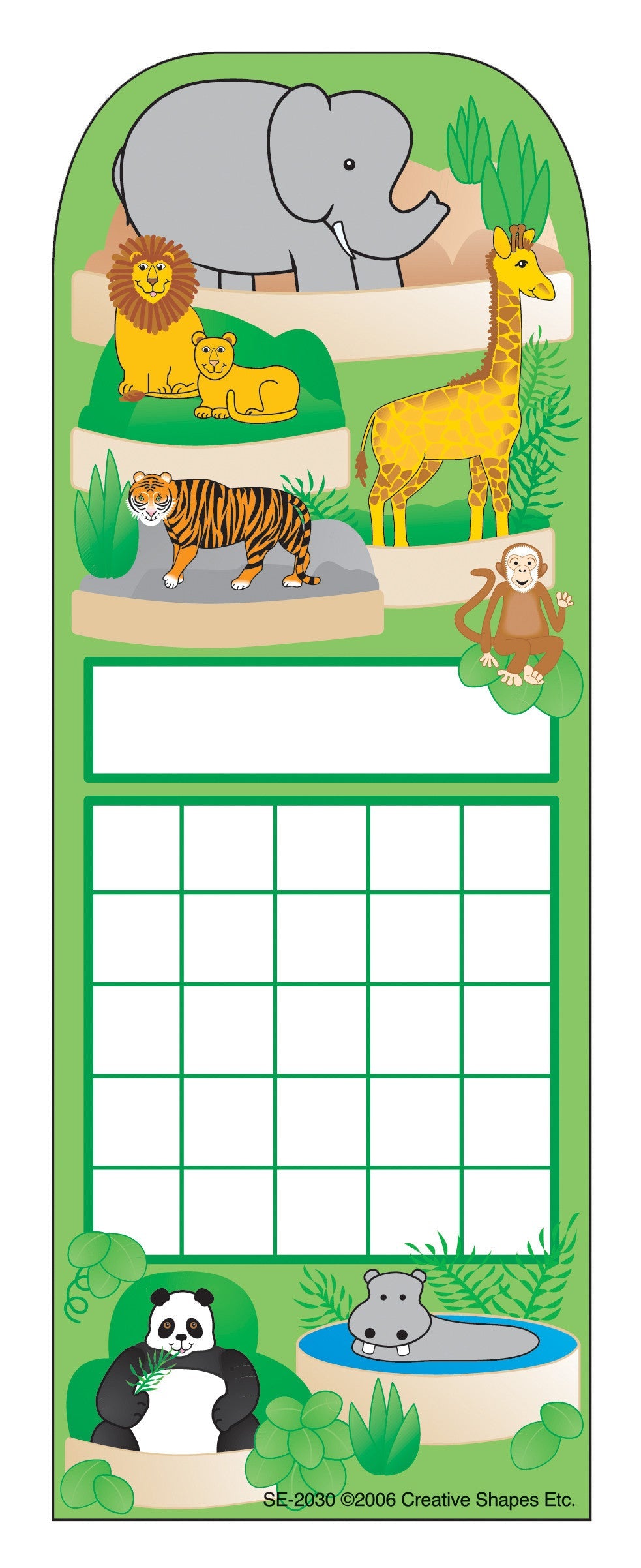 SHAPES ETC. Personal Incentive Chart - Zoo