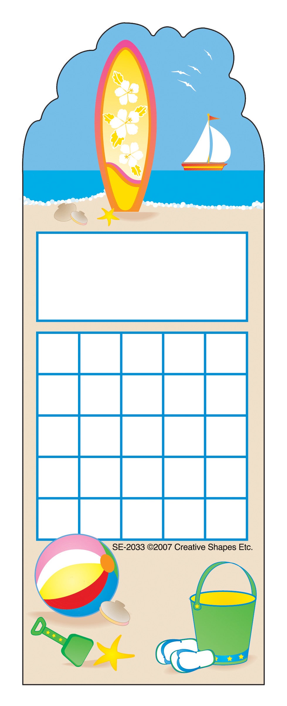 SHAPES ETC. Personal Incentive Chart - Surf's Up