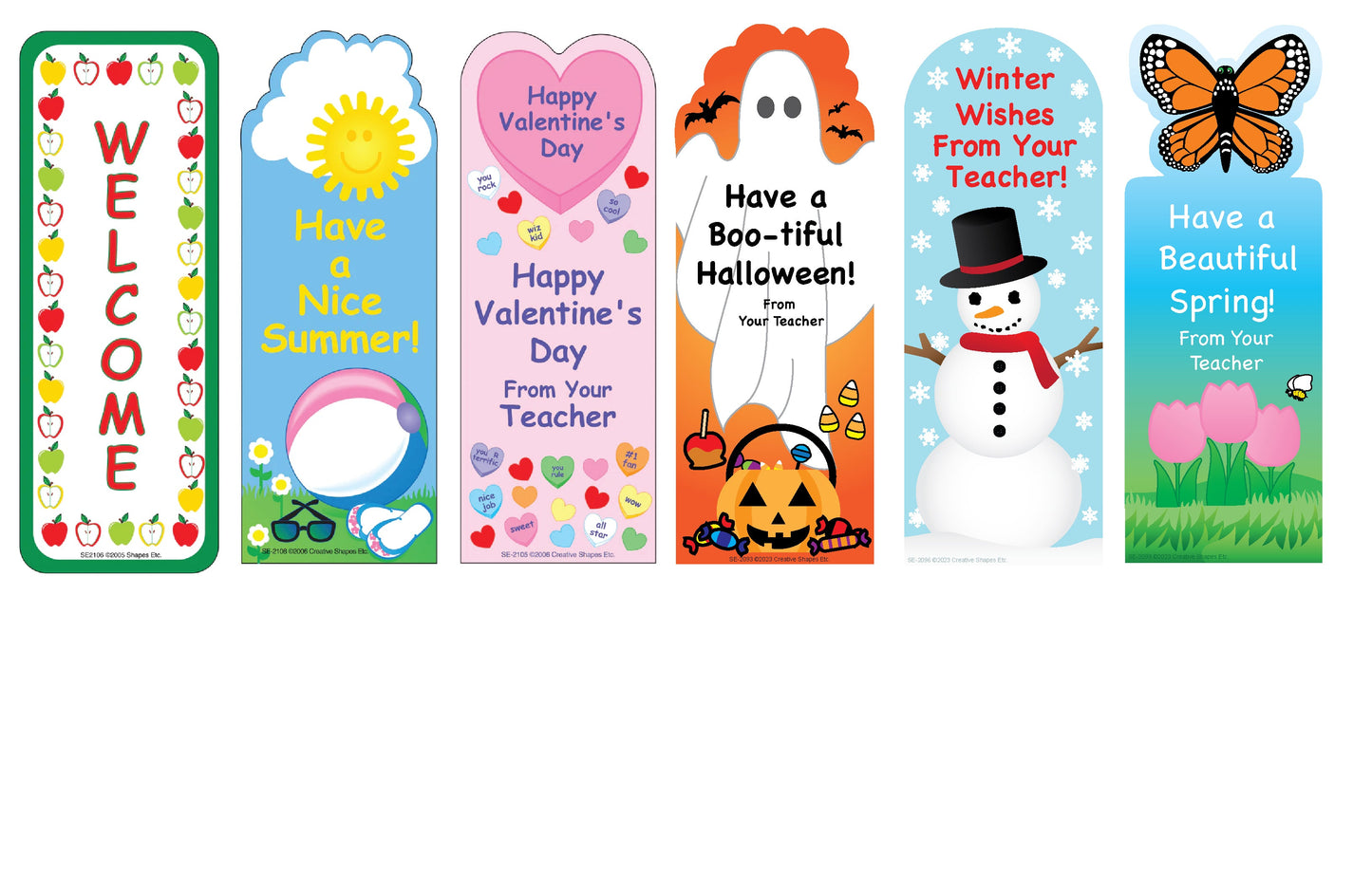 SHAPES ETC. From Your Teacher Bookmarks - Set of 6