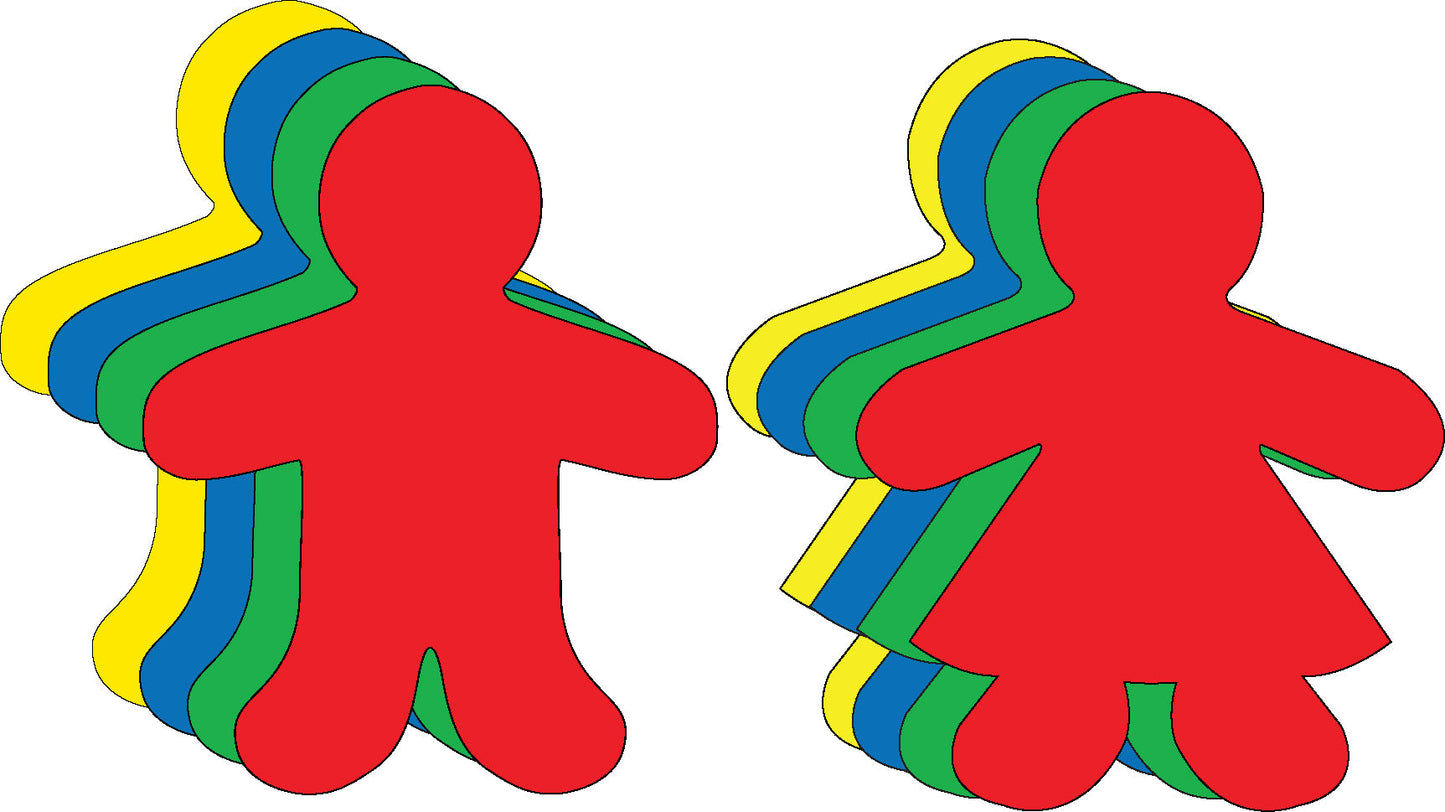 SHAPES ETC. Kid Shape Set Assorted Color Small Cut-Outs- 3”