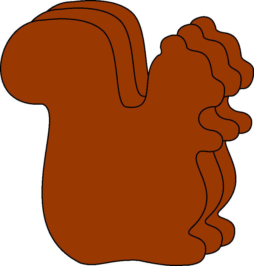 SHAPES ETC. Small Single Color Cut-Out - Squirrel