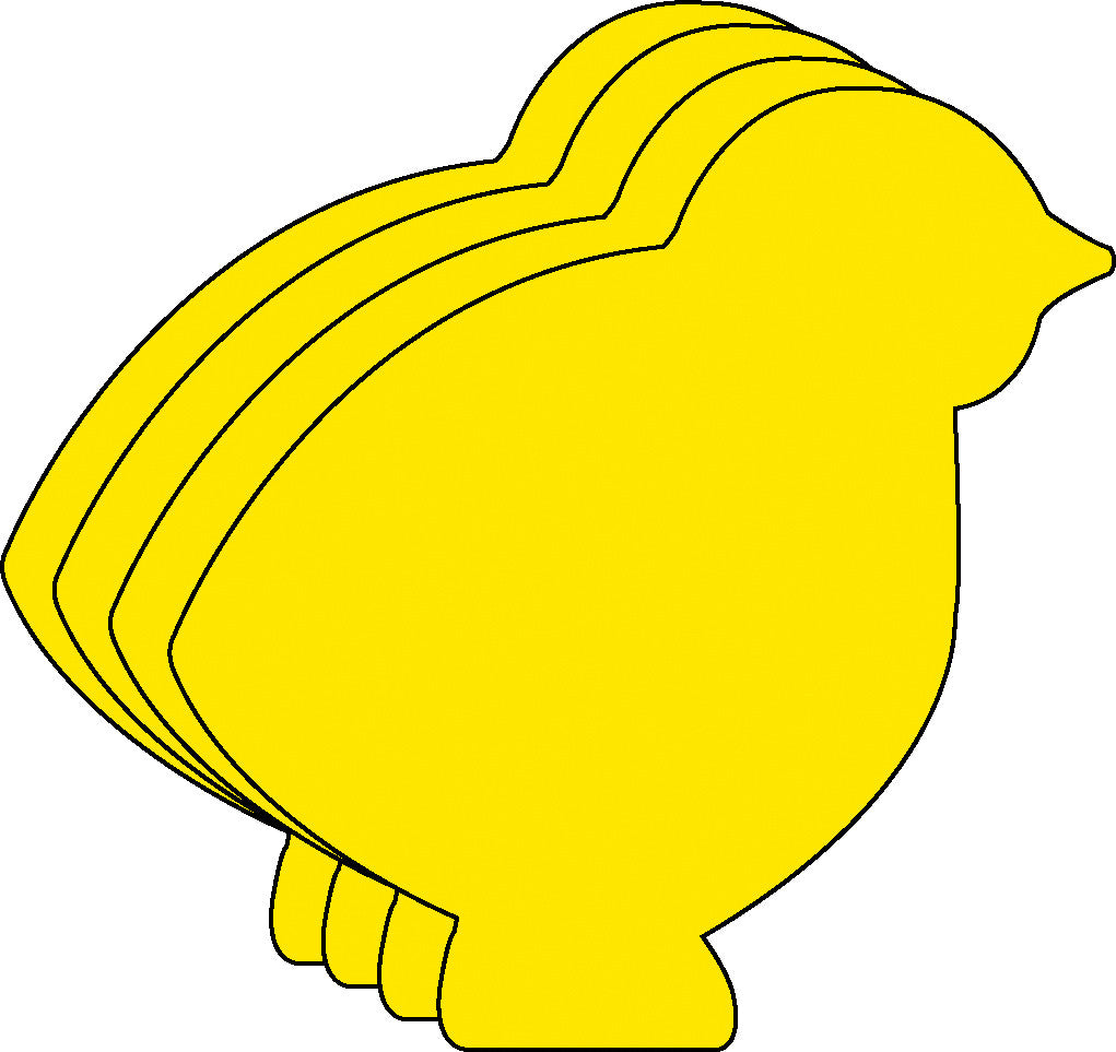 SHAPES ETC. Small Single Color Creative Foam Cut-Outs - Chick