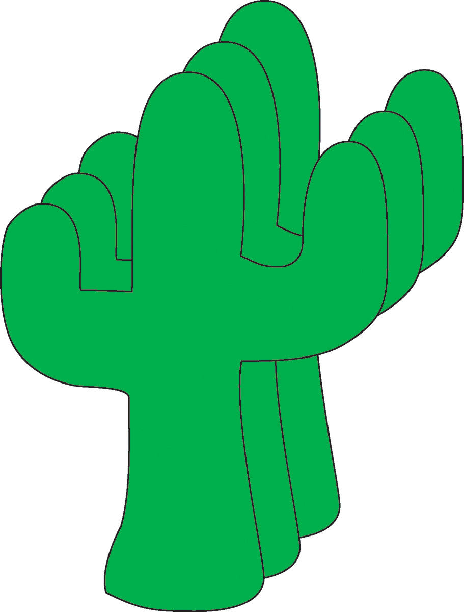 SHAPES ETC. Small Single Color Creative Foam Cut-Outs - Cactus