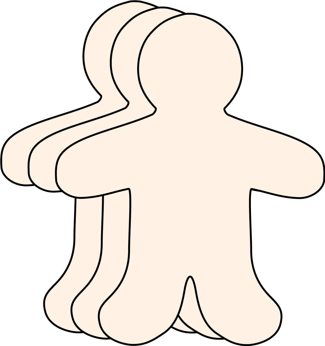 SHAPES ETC. Small Single Color Creative Cut-Out - Person