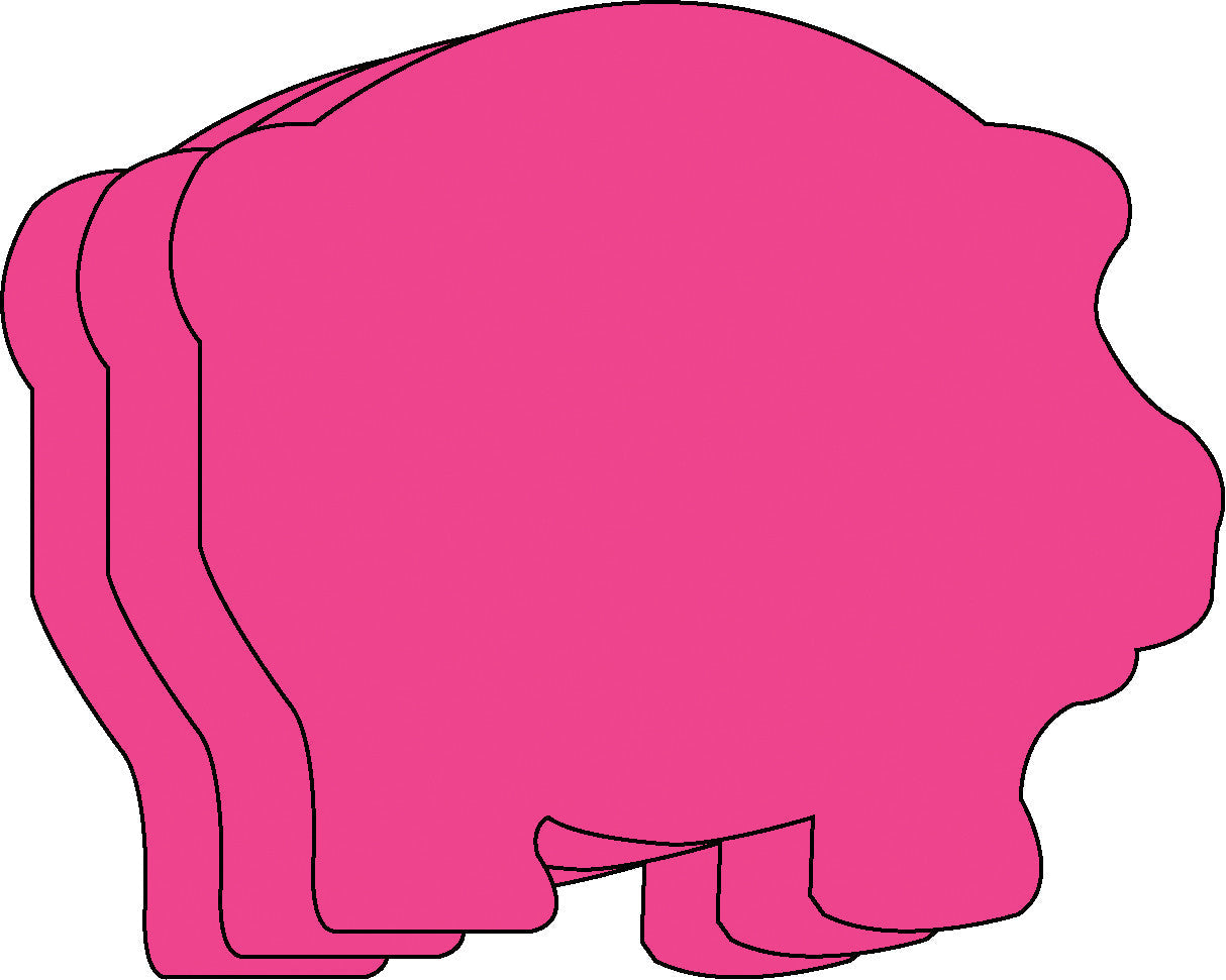 SHAPES ETC. Small Single Color Cut-Out - Pig