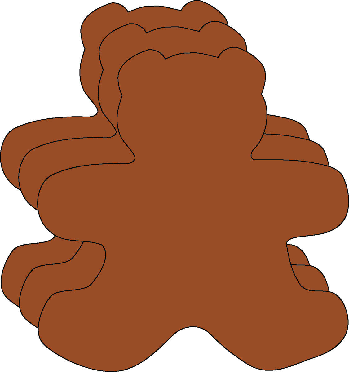 SHAPES ETC. Small Single Color Cut-Out - Teddy Bear