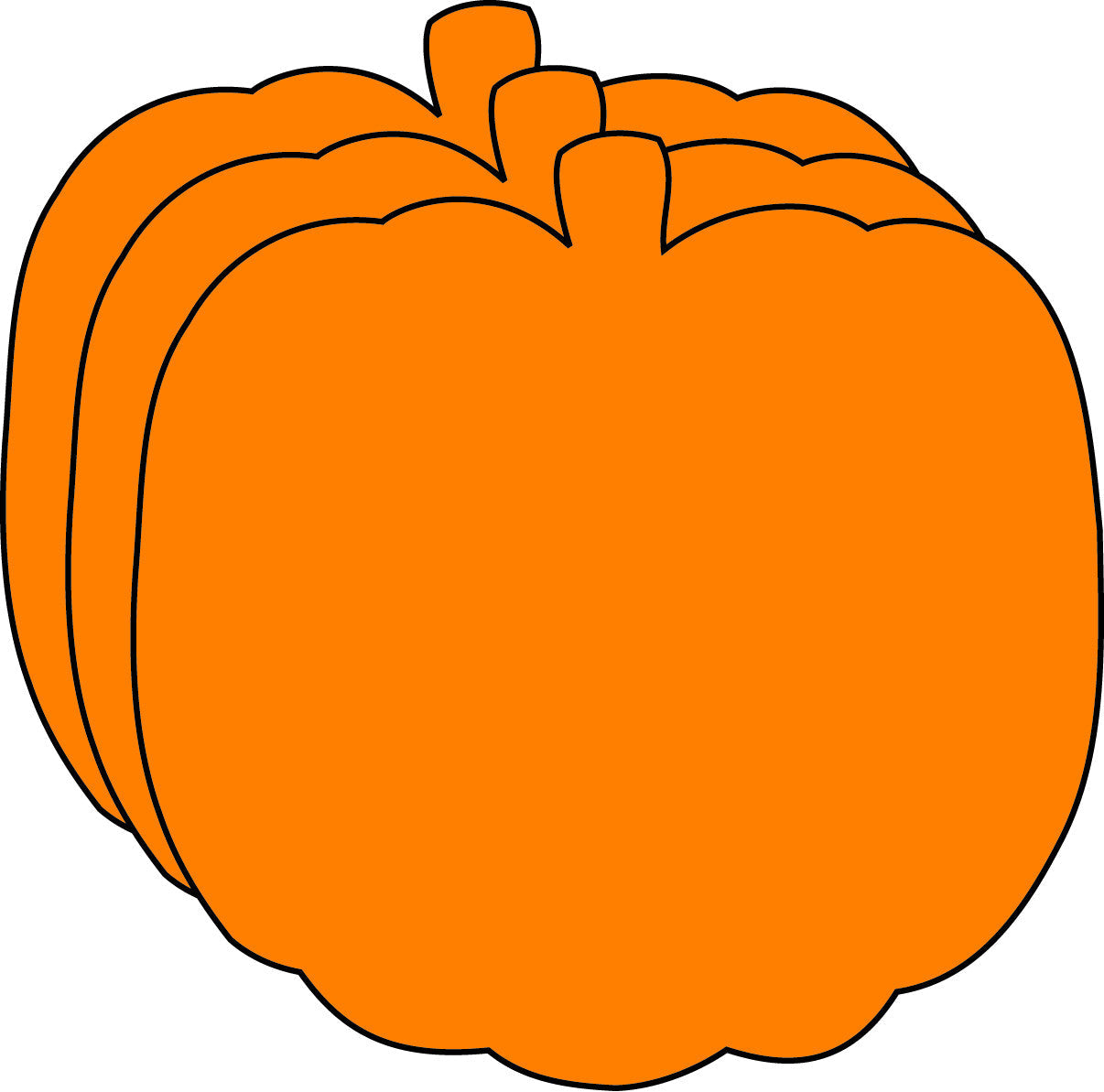 SHAPES ETC. Small Single Color Cut-Out - Orange Pumpkin