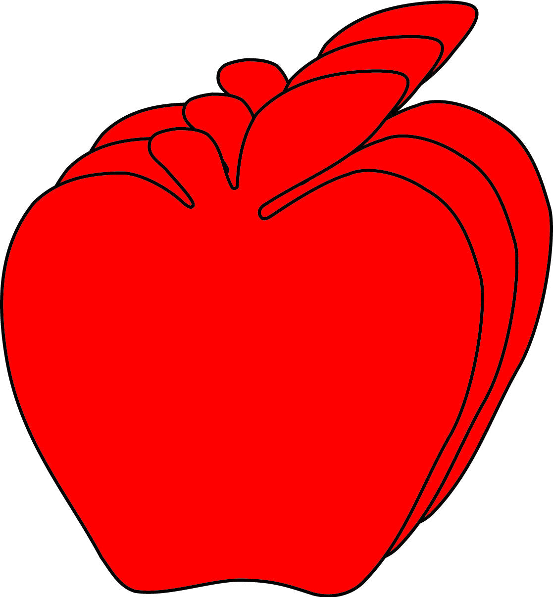 SHAPES ETC. Small Single Color Cut-Out - Red Apple