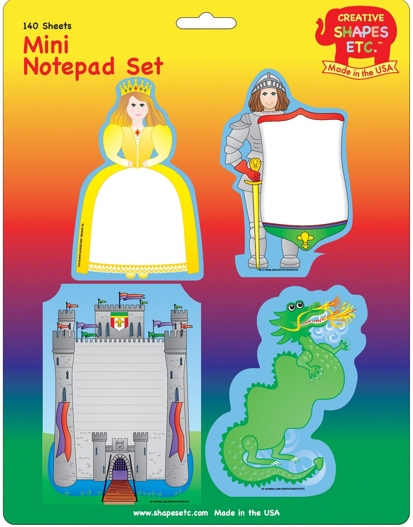 SHAPES ETC. Mini Notepad Set - Medieval