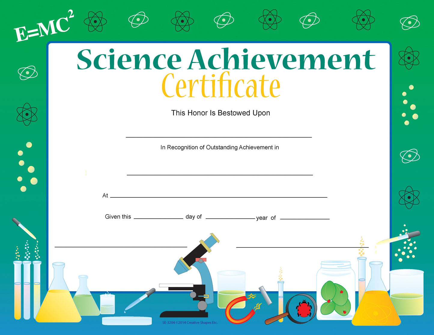 SHAPES ETC. Recognition Certificate - Science Achievement