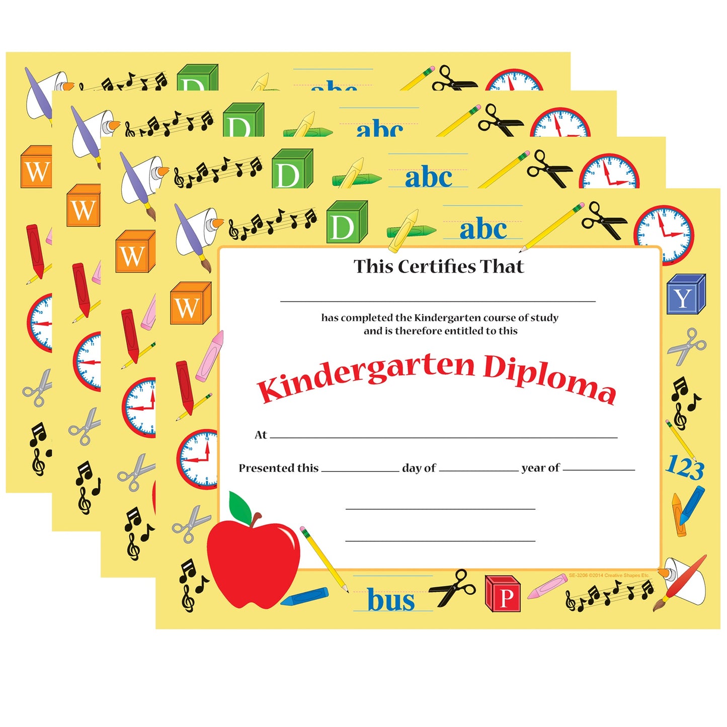 SHAPES ETC. Recognition Certificate - Kindergarten Diploma