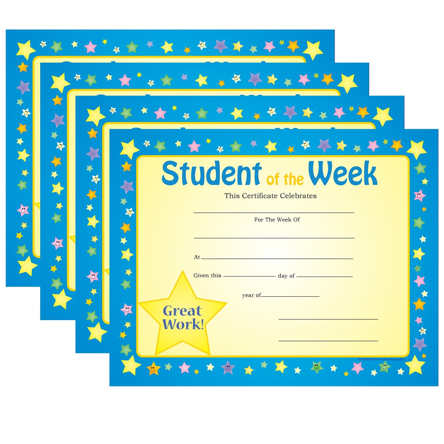 SHAPES ETC. Recognition Certificate - Student of the Week