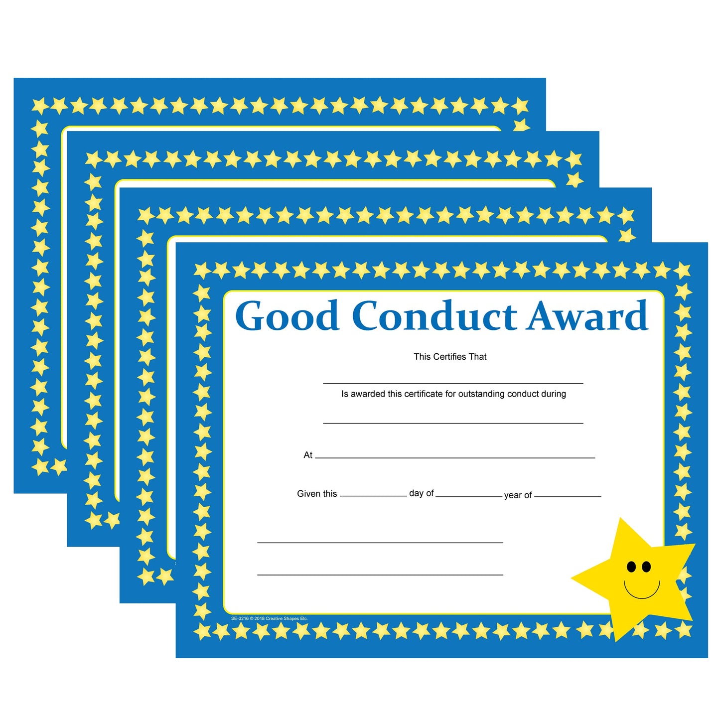 SHAPES ETC. Recognition Certificate - Good Conduct
