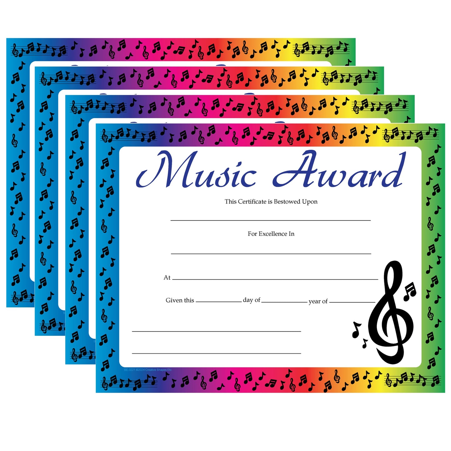 SHAPES ETC. Recognition Certificate - Music Award