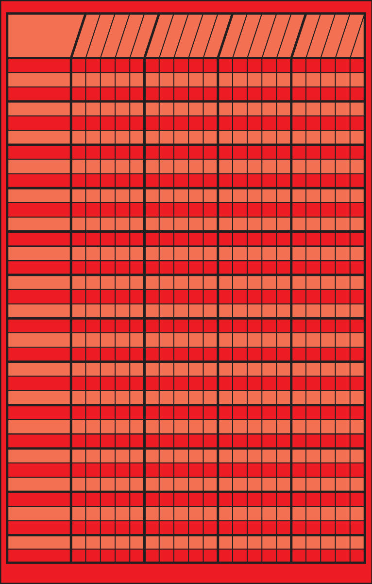 SHAPES ETC. Small Incentive Chart - Red