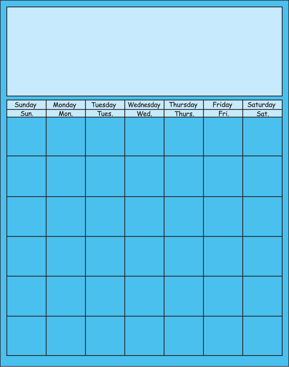 SHAPES ETC. Vertical Calendar - Blue