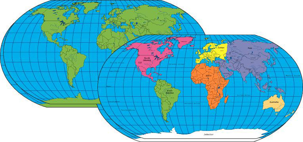 SHAPES ETC. World Practice Map Double Combo Pack- 8” x 16”