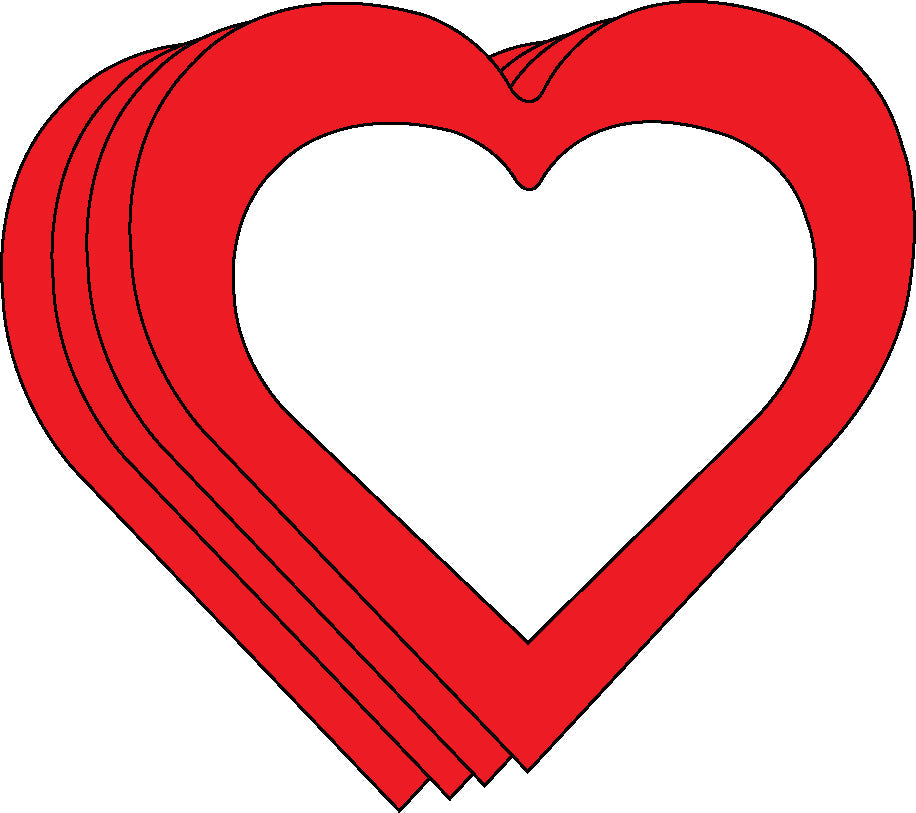 SHAPES ETC. Medium Open Heart Single Color Creative Cut-Outs- 4" x 3.75"