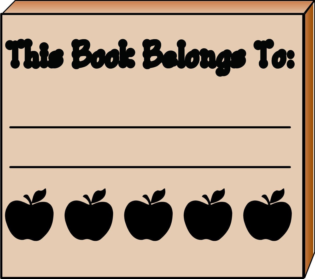 SHAPES ETC. Teacher's Stamp - Apple Book Belongs