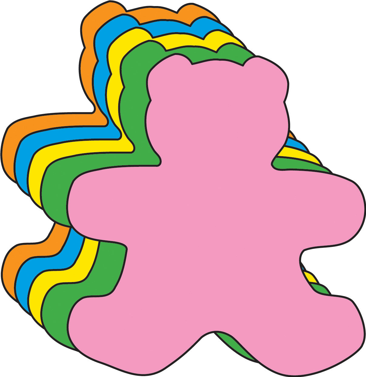 SHAPES ETC. Teddy Bear Assorted Color Cut-Outs- 3”