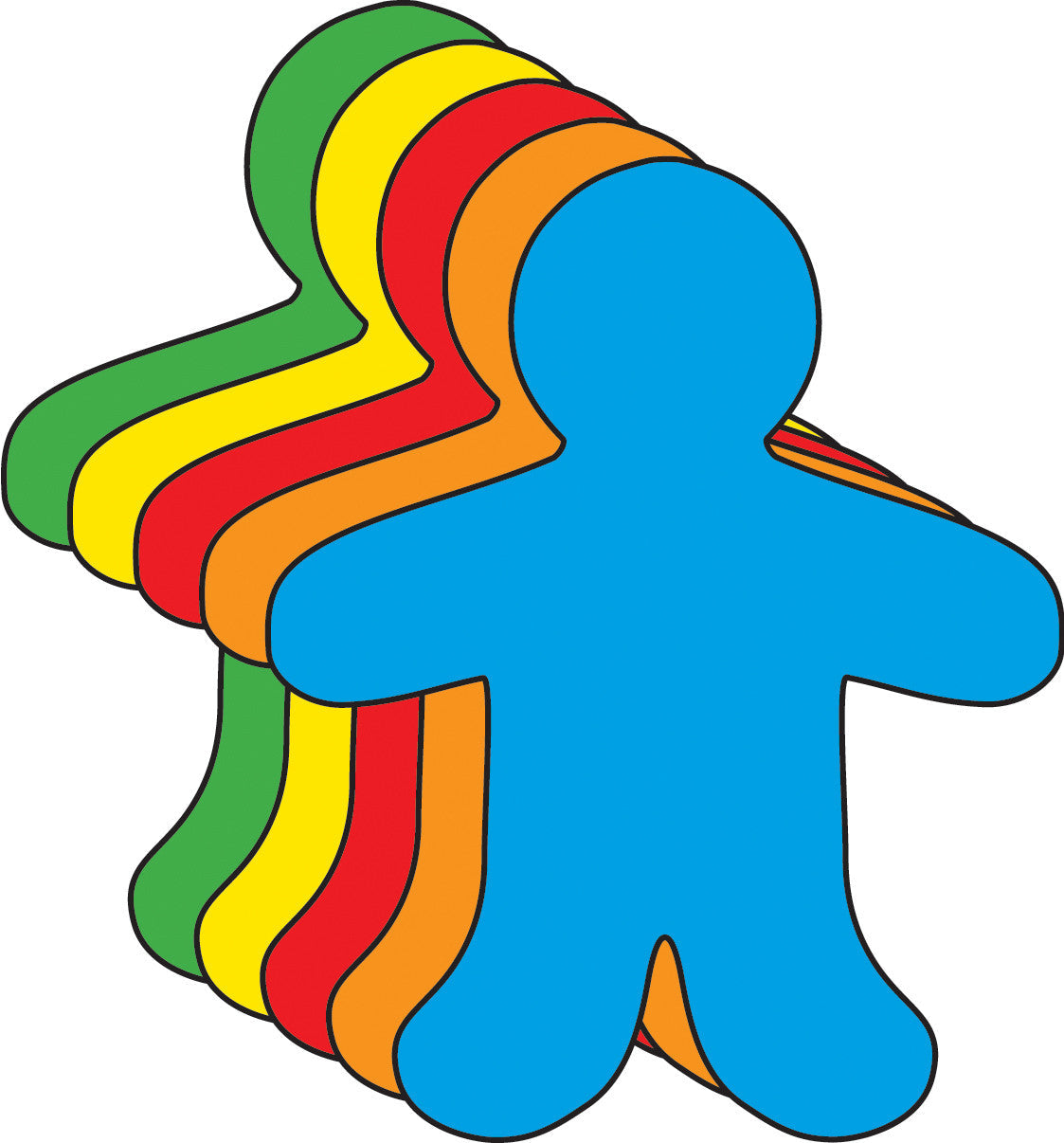 SHAPES ETC. Person Small Assorted Color Cut-Outs - 3”