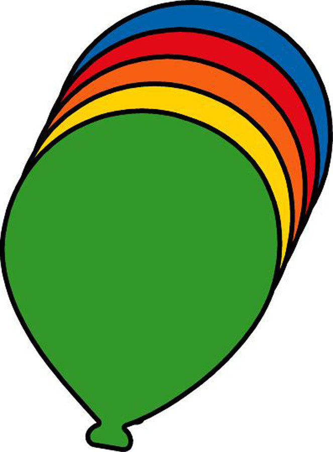 SHAPES ETC. Small Assorted Color Creative Foam Cut-Outs - Balloon