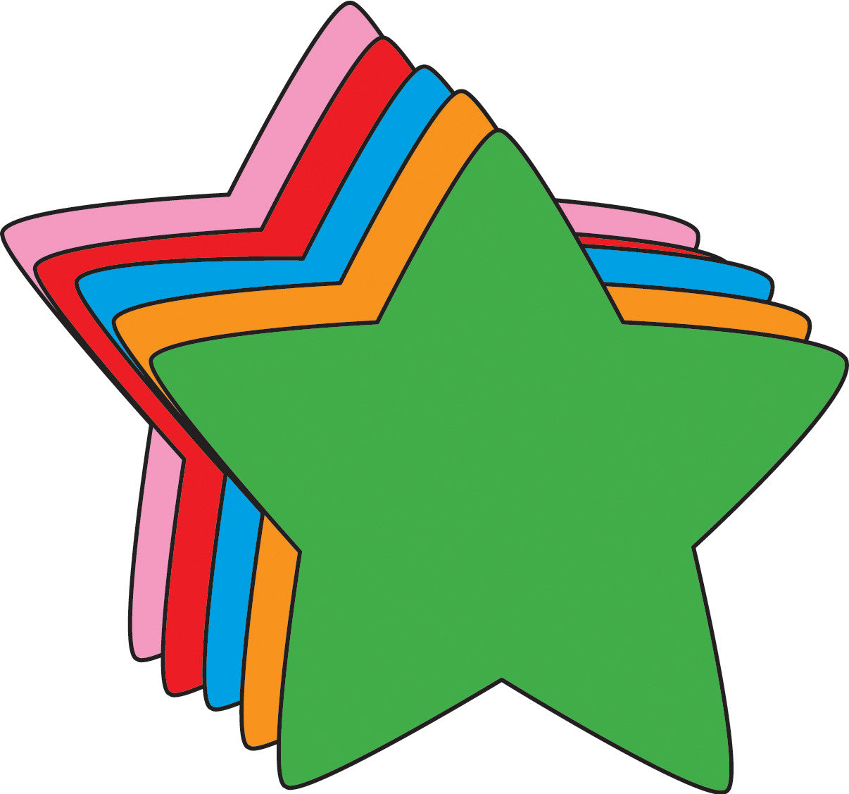 SHAPES ETC. Small Assorted Color Creative Foam Cut-Outs - Star