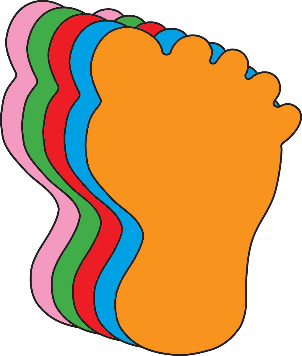 SHAPES ETC. Small Assorted Color Creative Foam Cut-Outs - Foot