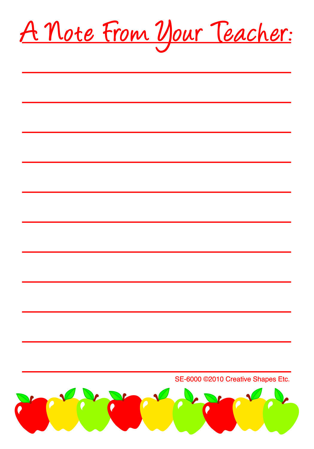 SHAPES ETC. Notes & Quotes - Teacher Note