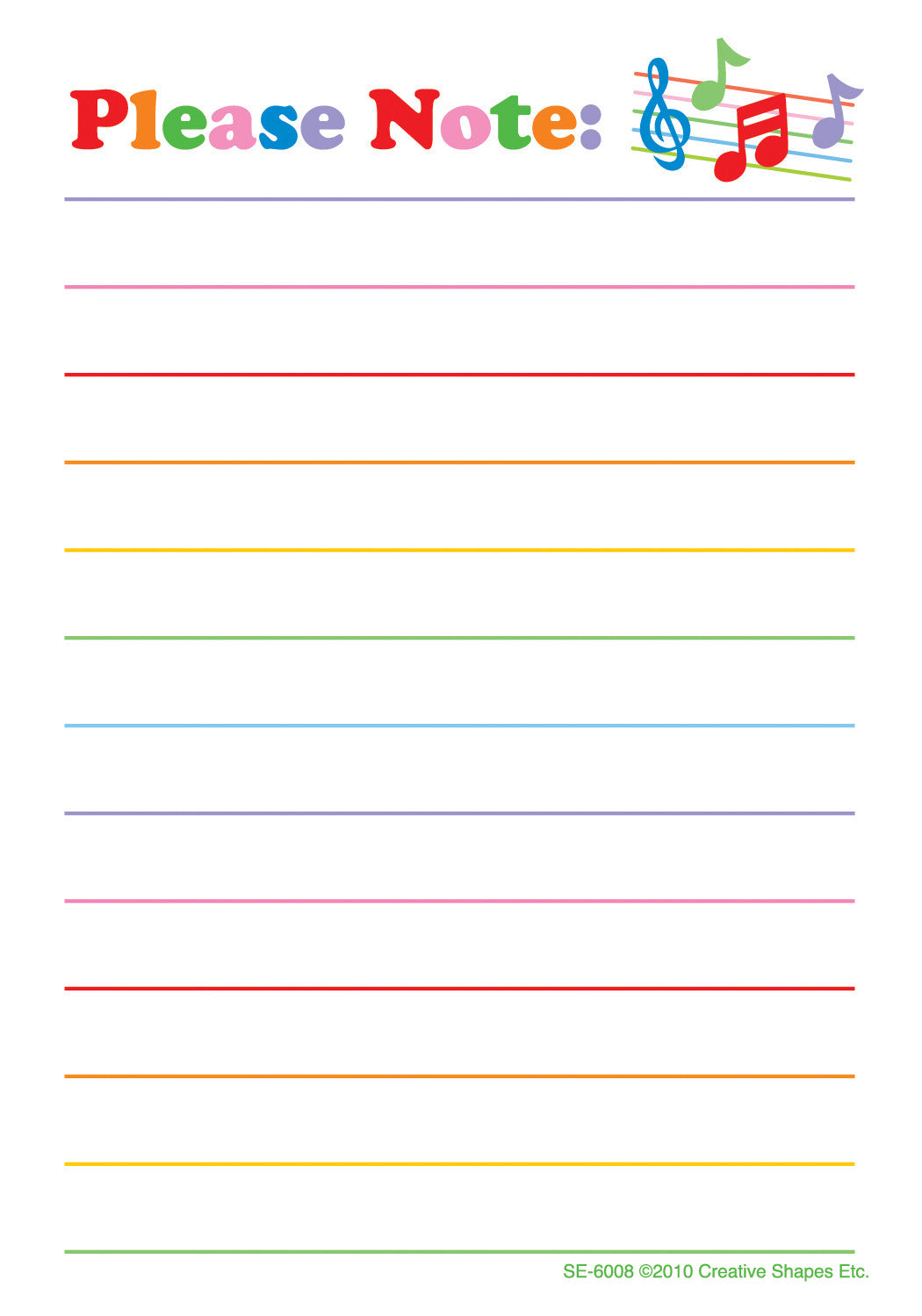 SHAPES ETC. Notes & Quotes - Please Note