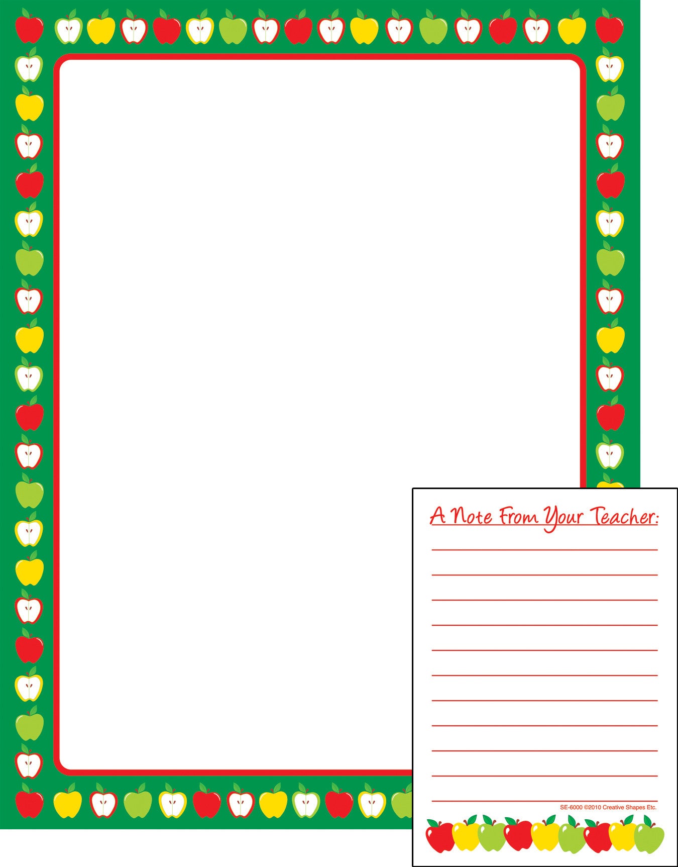 SHAPES ETC. Notes & Quotes Writing Set - Teacher Note