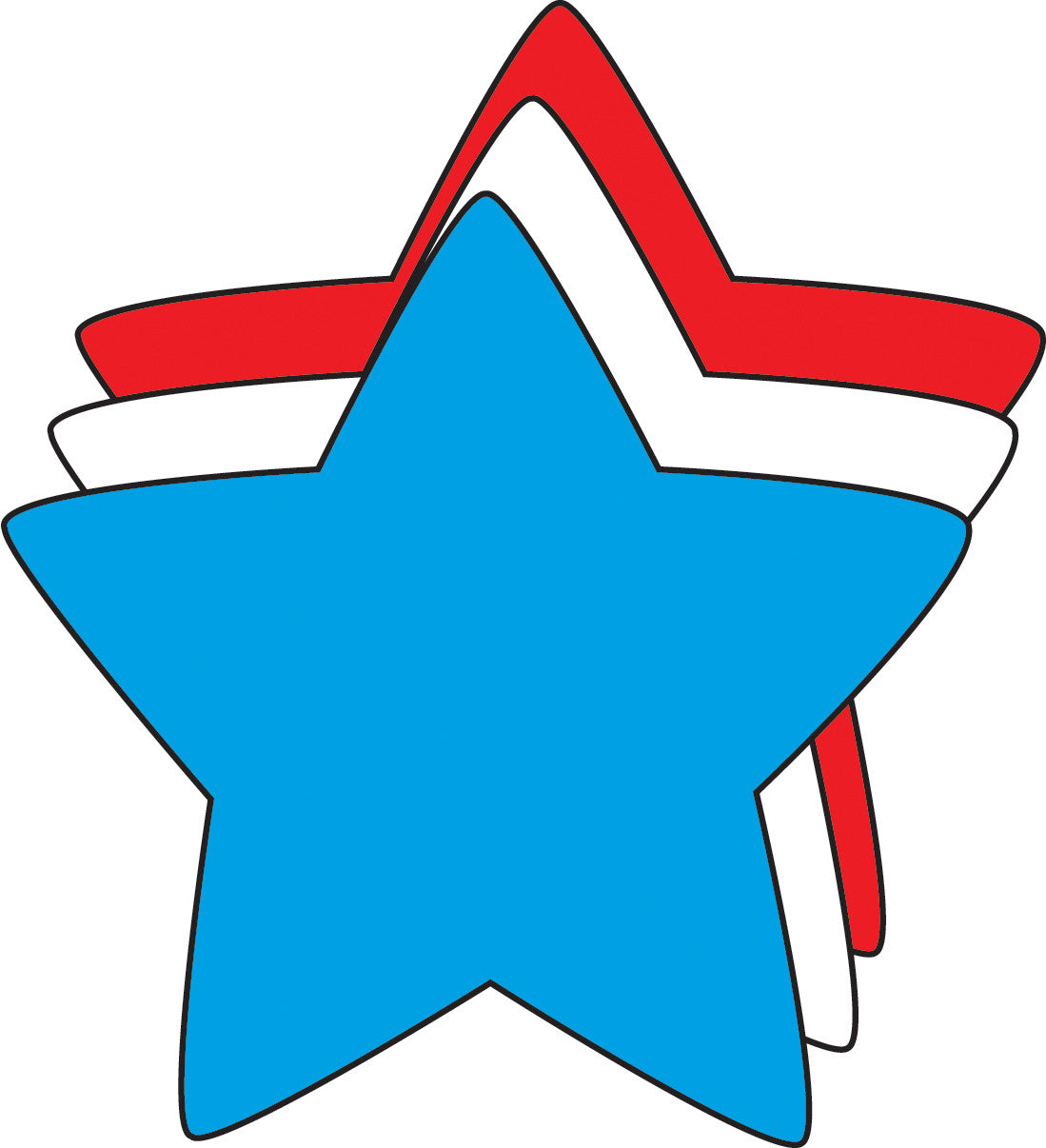 SHAPES ETC. Star Tri-Color Creative Cut-Outs- 3”