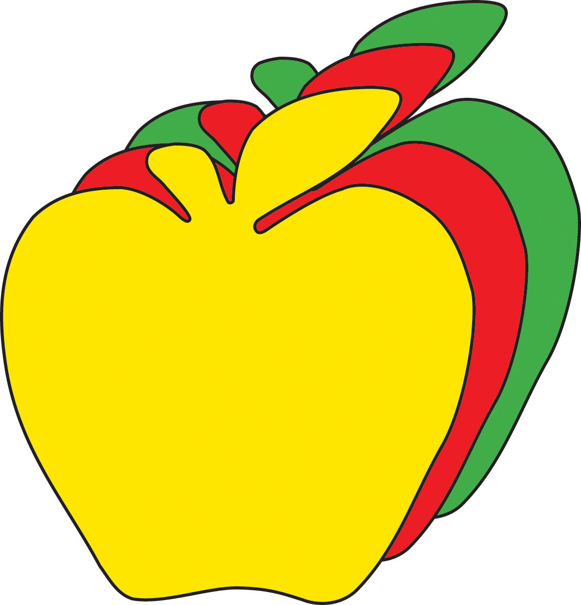 SHAPES ETC. Small Tri Color Creative Foam Cut-Outs - Apple