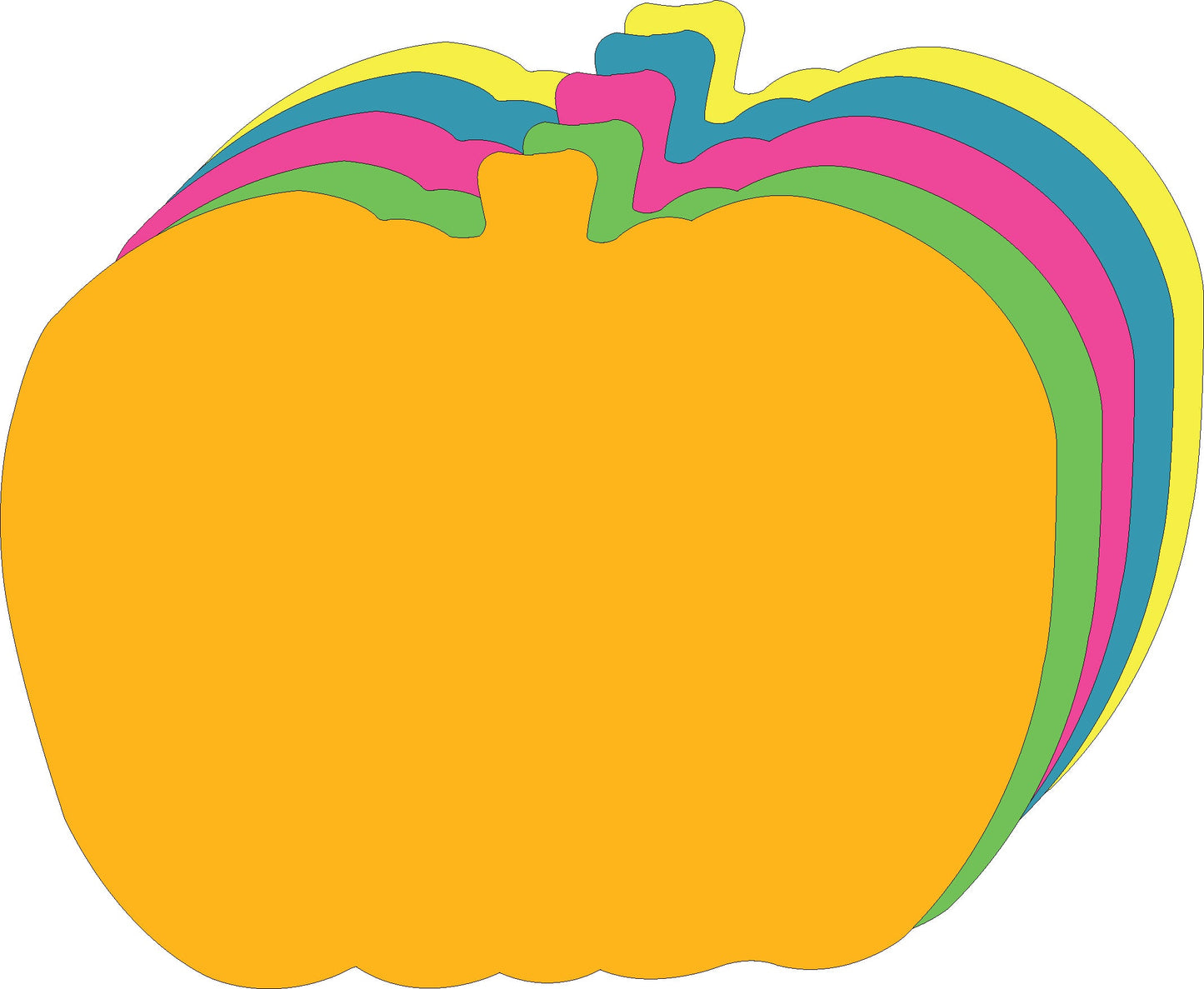 SHAPES ETC. Pumpkin Bright Neon Assorted Color Super Cut-Outs- 8” x 10”